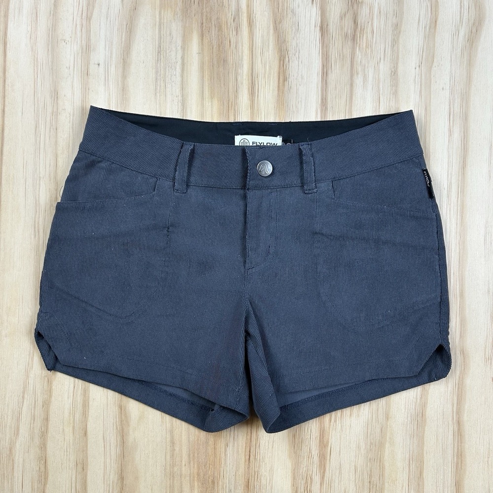 Flylow Womens XS Gray Ribbed Corduroy Bermuda Shorts 0073-2100 Outdoor